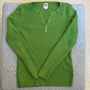 Anne Klein V-Neck Green Men's Sweater